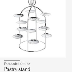 Ercuis Latitude Macaron Desert Stand, Silver Plated 12, H 10”, Dia Of Dish 5.5cm